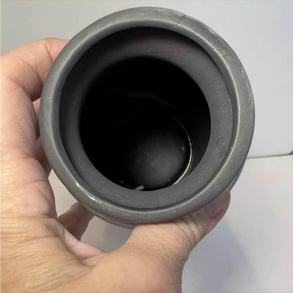 Black And White Striped Vase 10” Contemporary Look - Picture 3 of 8